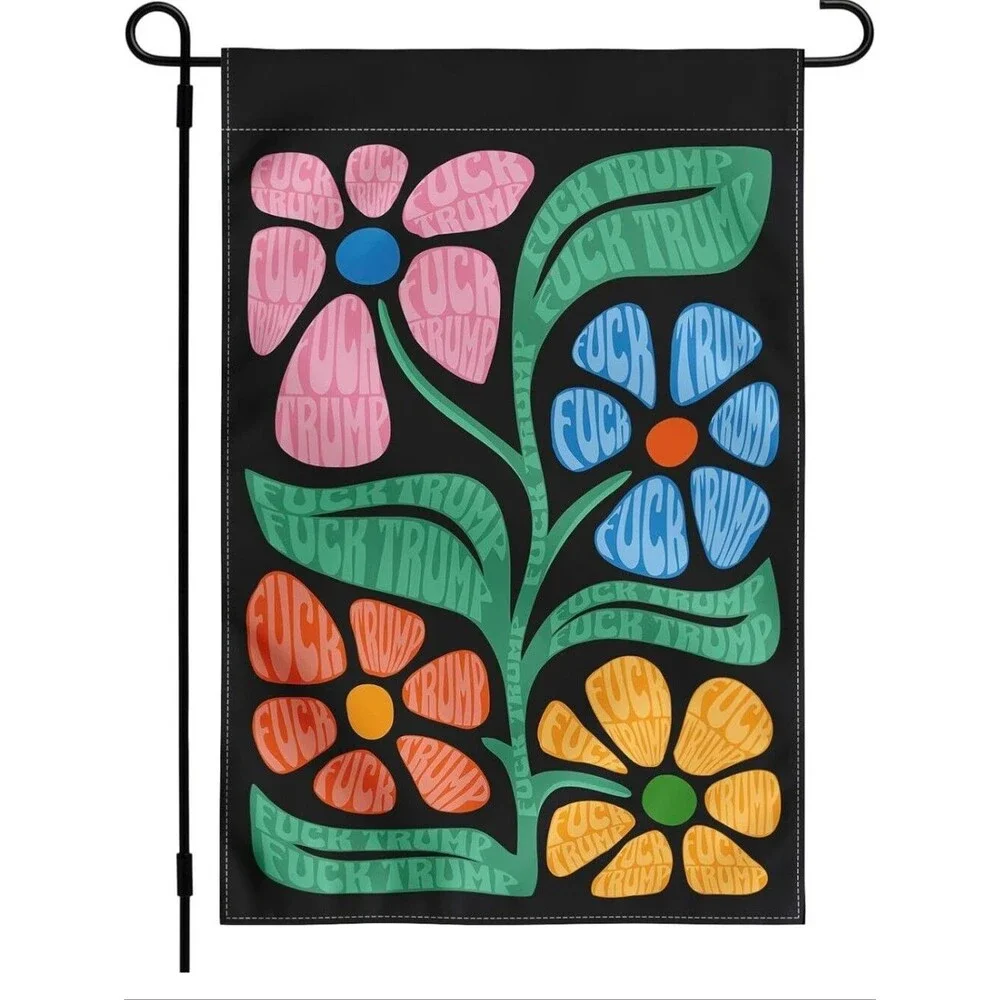 Resist Garden Flag 12x18 Inches - Double sided floral design subtle